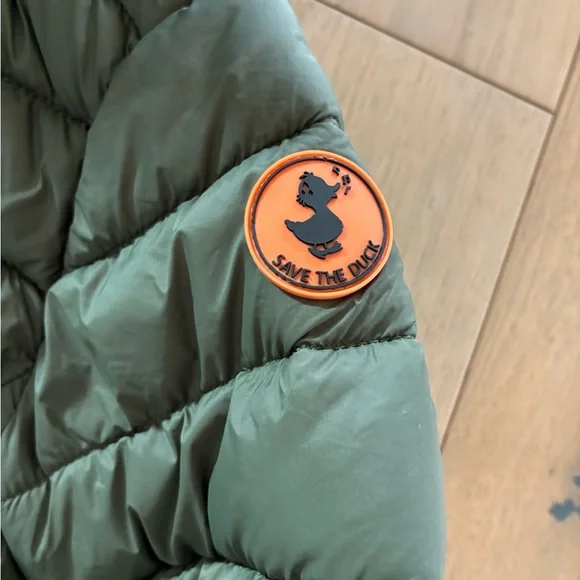 SAVE THE DUCK Kids Forest Green Puffer Jacket